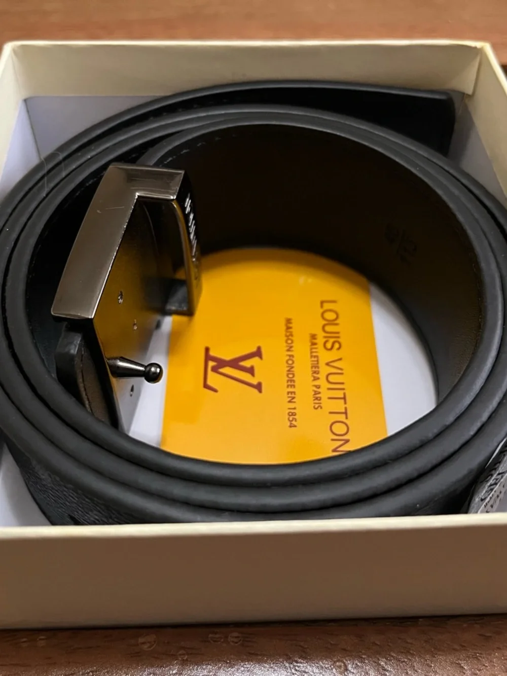 Louis Vuitton Black Monogram Canvas Belt with Black LV Buckle - Picture 5 of 5